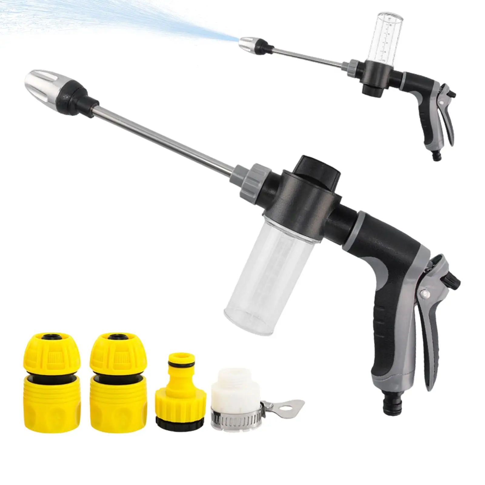 High Pressure Garden Hose Nozzle Adjustable Spray Patterns Power Washer Jet Automotive Sprayer for Car Cleaning Home Outdoor