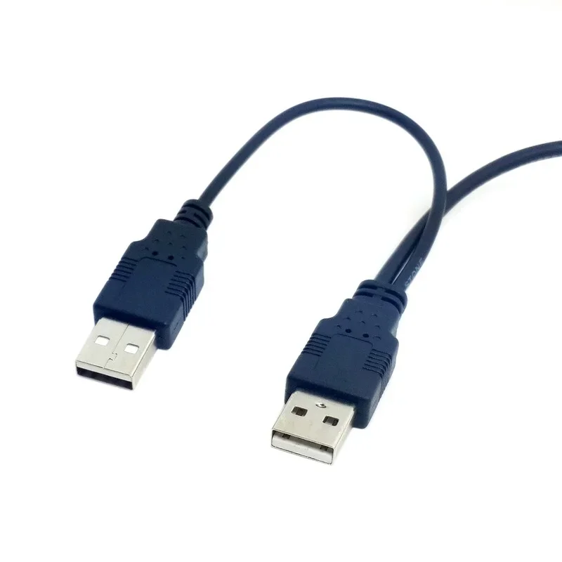 USB 2.0 A Male To B Male AM-BM with Power Y Cable Dual Double USB A To Single Printer USB B for Portable HDD Enclosure 80cm