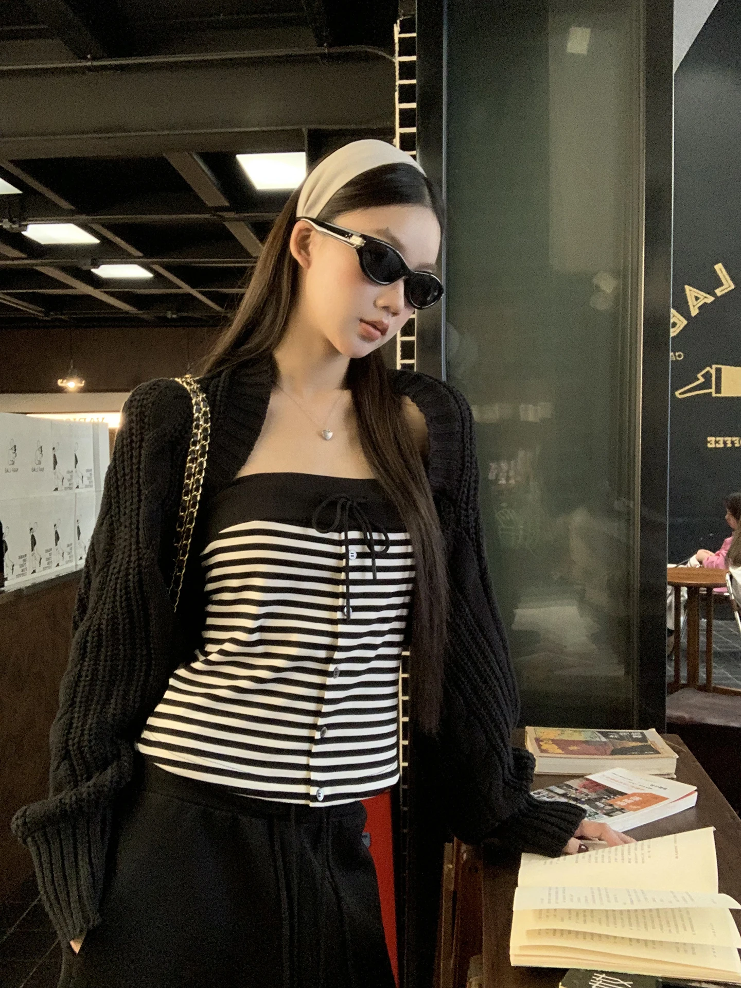 Bla Knitted Open Cardigan Women's Autumn Winter Faion 2025 New Sle Lazy High-End Sweater Jaet Simple Commute Sle Co...