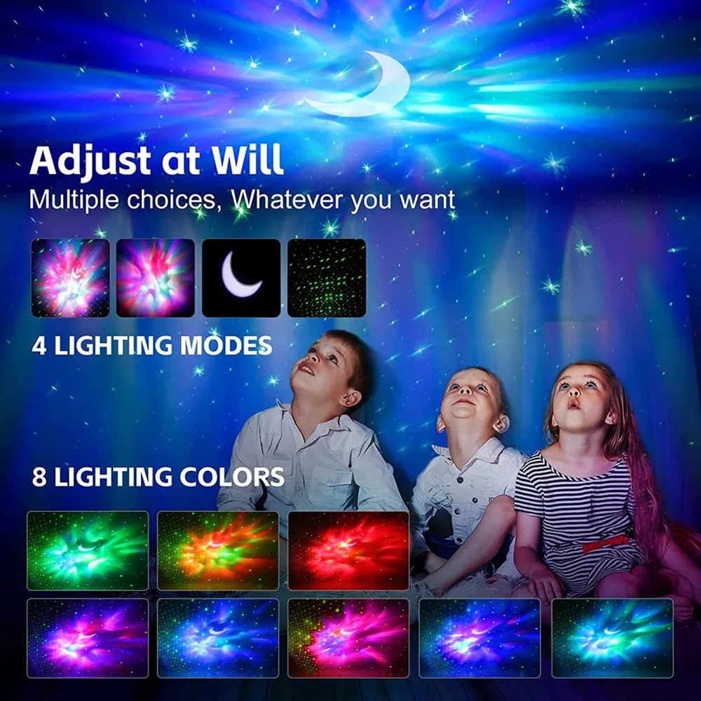 New Starry Sky Moon Star Galaxy Projector Night Light Astronaut Nebula Galaxy Lighting Night Lamp for Children Gifts