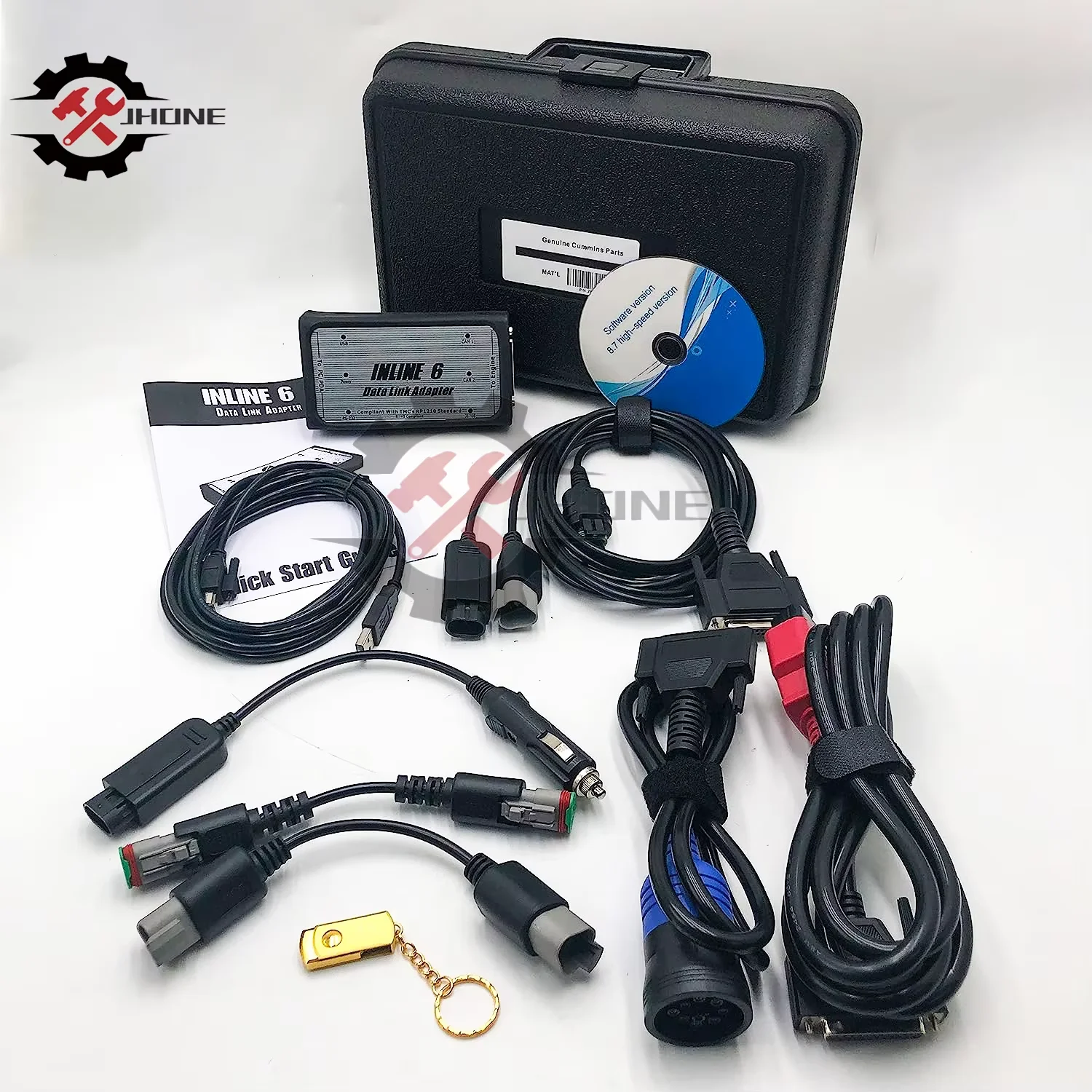 INLINE 6 V8.7 V7.62 Data Heavy Duty INLINE6 For Cummins Diagnostics Complete INLINE Heavy Duty Truck Diagnostic Tool