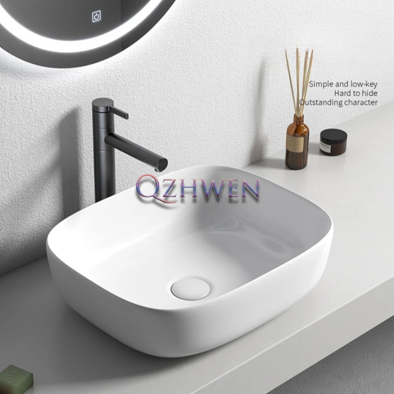 

36/39/40 см скандинавский маленький керамический умывальник, столешница, мини-раковина для ванной комнаты, домашний балкон, белый бассейн для мытья рук с смесителем для раковины