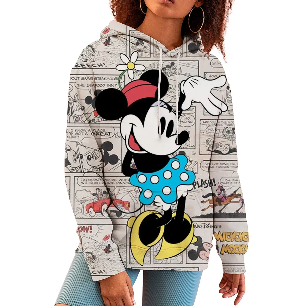 Disney Mickey Mouse and Minnie Mouse Cartoon Anime Printing Men's and women's hoodies Autumn and Winter Couple's clothing hoodie