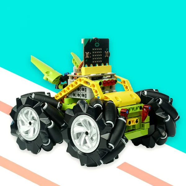 Wonder Rugged Car Kit: Lego-kompatibles Mecanum-Rad-DIY-Carkit für Micro: Bit (ohne Micro: Bit Board)