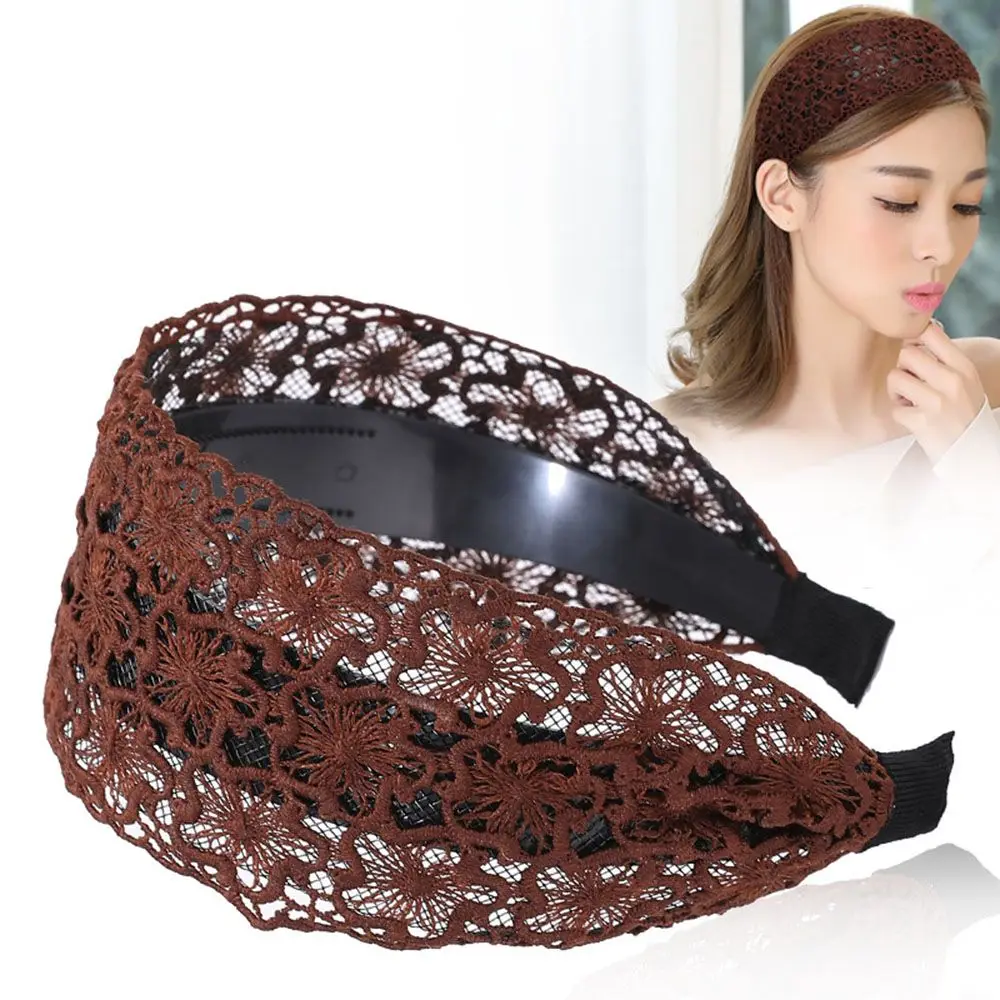 

Headdress Headwear Makeup Flower Wide Side Women Women Hairband Korean Style Headband Hair Accessories Lace Hair Hoop