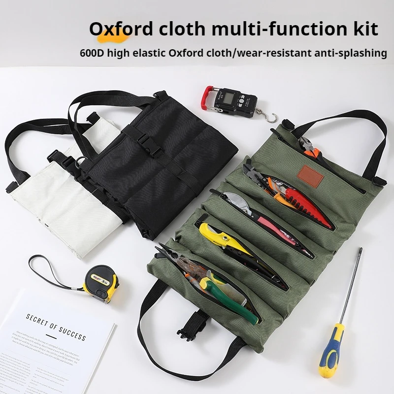 Kit di attrezzi, organizer resistente per uomini e donne, scatola di immagazzinaggio portatile con 2 borse con cerniera rimovibili, adatta per elettrici