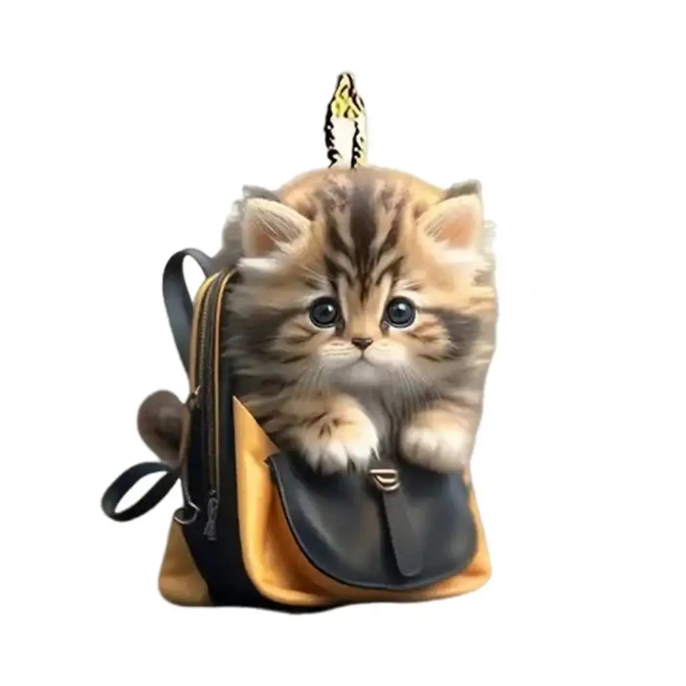 Cat Theme Ornament Cute Acrylic Cat Car Hanging Decoration for Home Office Cartoon Kitten Ornament Pendant for Auto Rearview