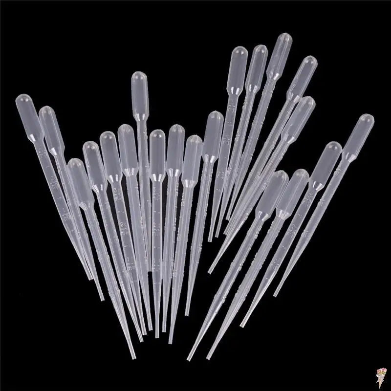 10/20PCS Transfer Pipettes 3ml Plastic Transparent Pipettes Disposable Safe Eye Dropper Transfer Graduated Pipettes Lab Supplies