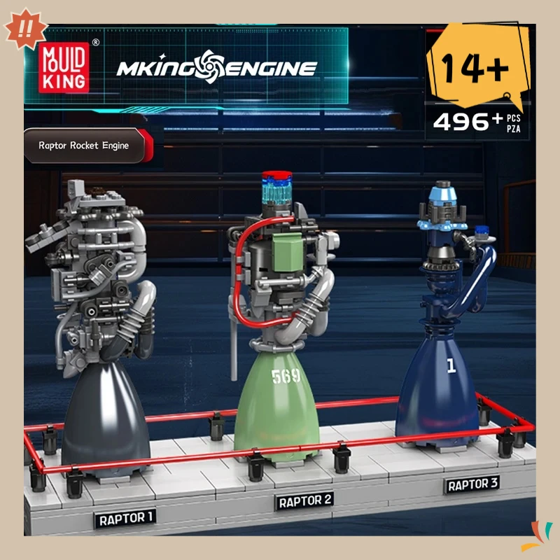 

Mould King 10247 Technical Car Engine Toys The Raptor Rocket Engine Building Block Assembly Engine Brick Set Kids Christmas Gift