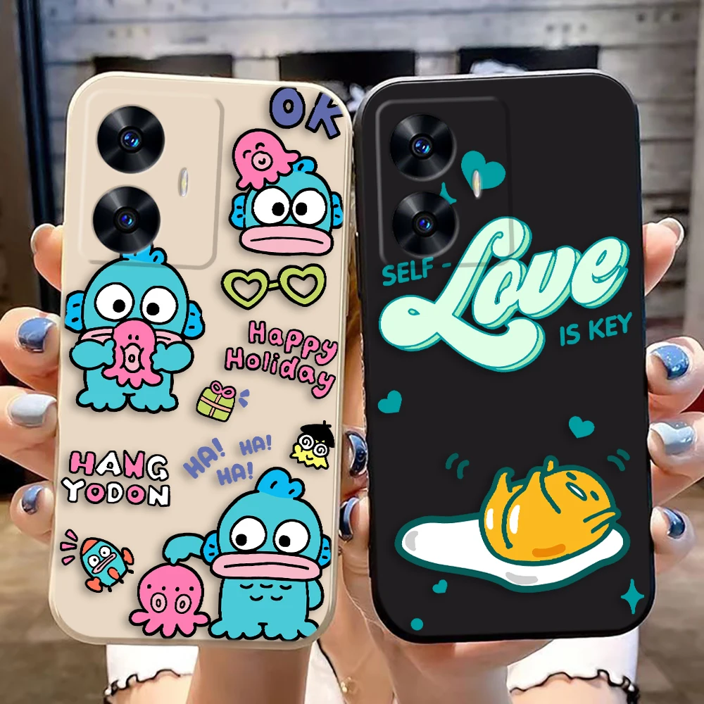 Hangyodon G-Gudetama Egg Phone Case For Realme C65 C63 C53 C35 C55 C33 C30 C21Y C20 C12 C11 GT 2 XT NARAO 20 30 50 Case Funda