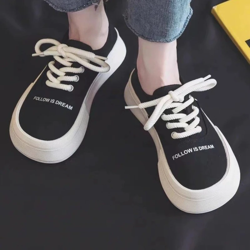 Spring Super Hot Mango Head Canvas Shoes Women's Shoes 2024 New Popular Big Head Casual Board Shoes platform sneakers