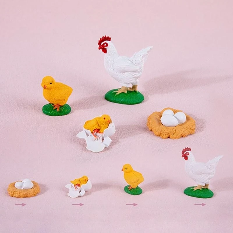 090B Wooden Puzzle Animal Figurine Toy Children Early Learning Life Cycle Science Toy