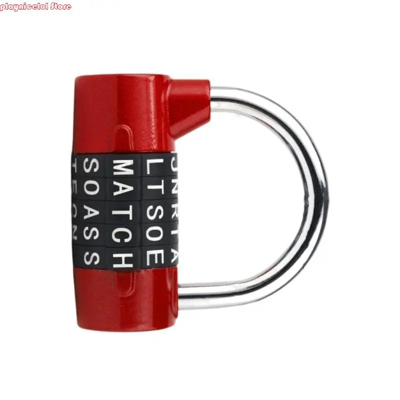 E8BA 5 Letter Combination Padlock Door Handle Password Padlock for Cabinet Luggage