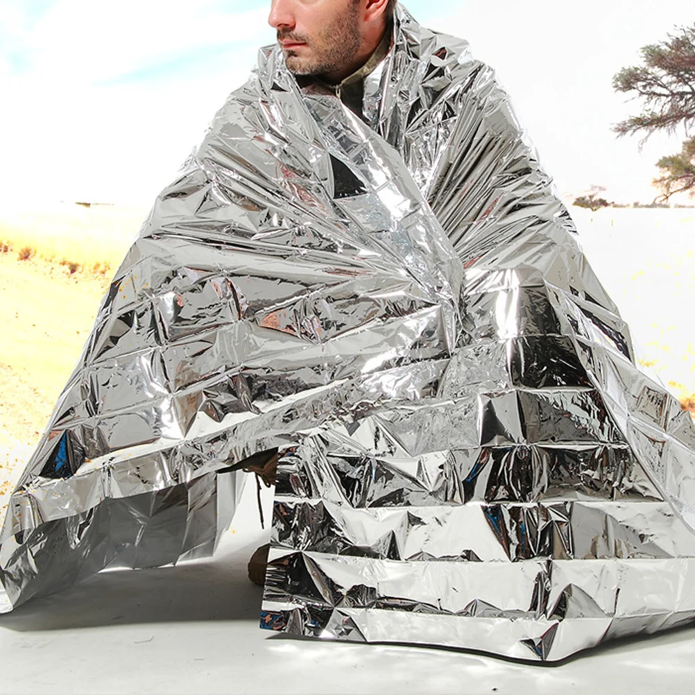 Outdoor Wandelen Klimmen Noodoverleving Slaapdeken Reflecterende deken (zilver) nooddeken