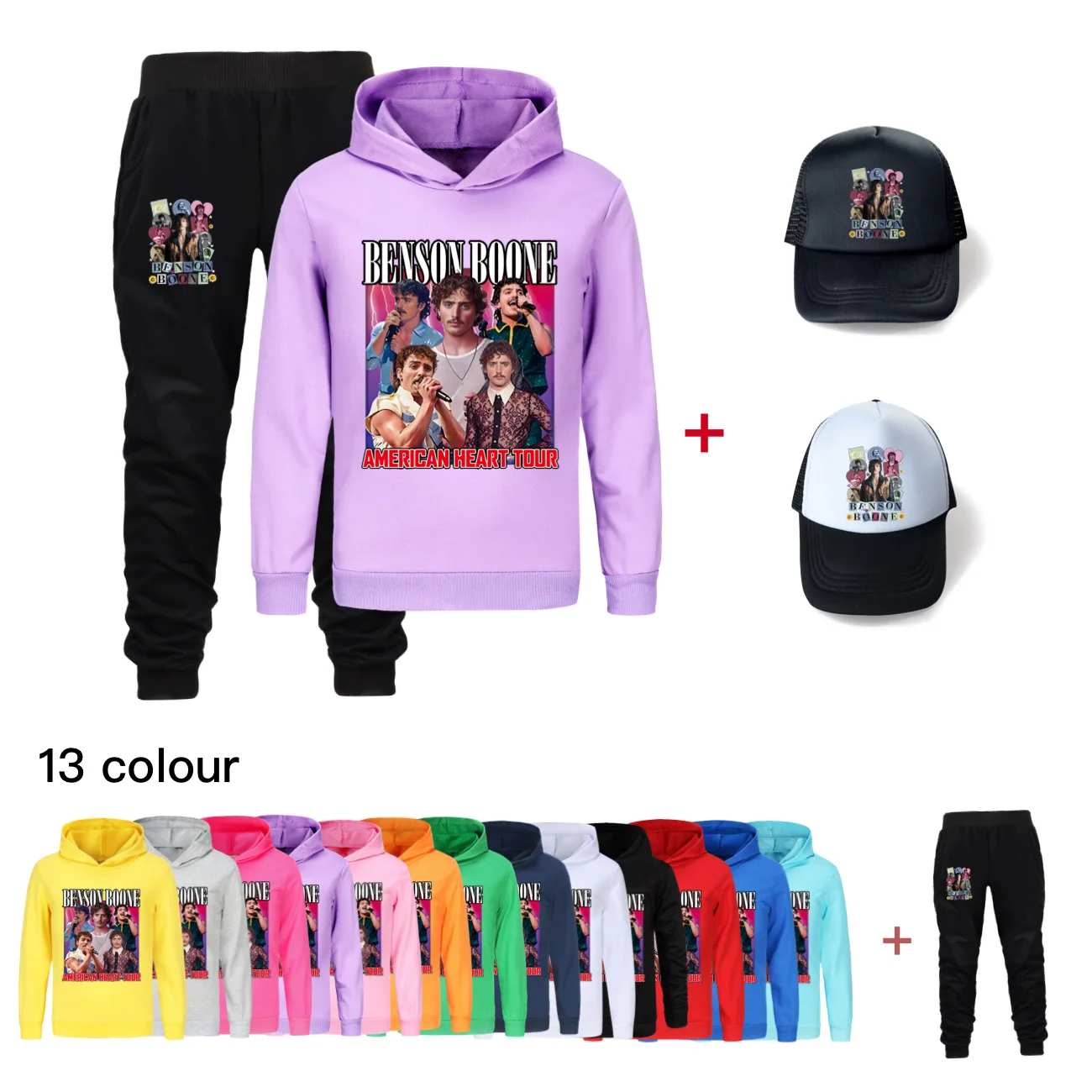 

Kids Benson Boon Clothing Set Autumn Boys Girl Hoodie Tracksuit Hooded T-Shirt Suit Children Sweatshirt+hat5111