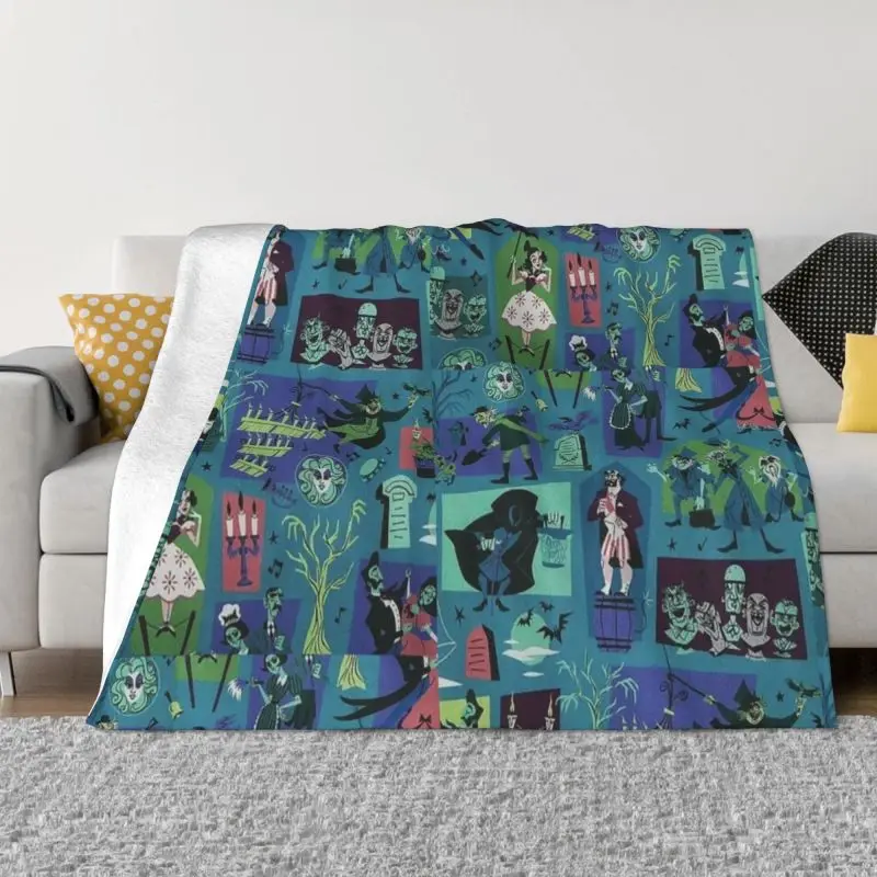 

Haunted Mansion Haunted House Madame Throw Blanket Ultra-Fleece Flannel Halloween Ghost Blankets for Bed Car Couch Bedspreads