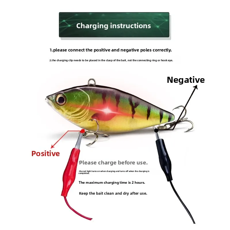 

LED Simulation Hard Bait, Electronic Vibration Mi Ruo Fish Bait, Rechargeable Electronic Fish Bait