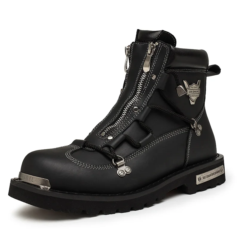 

Outdoor Mountaineering Work Boots for Men: 2025 New Big Yellow Boots, High-Top Height-Increasing British Style Durable Work Shoe