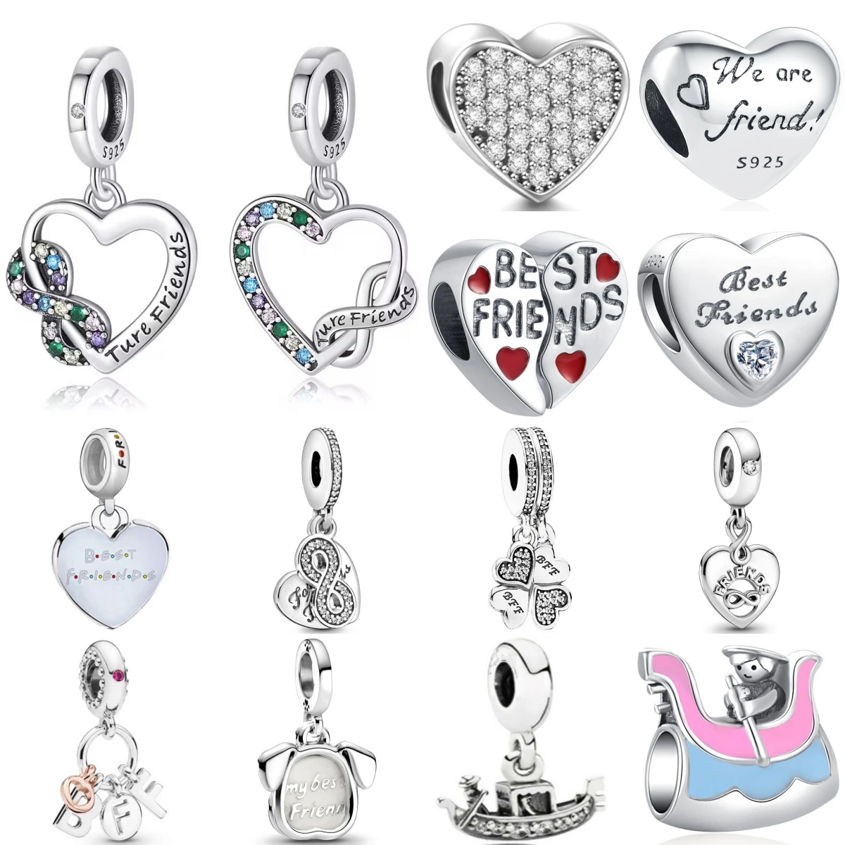 

Новые безделушки из стерлингового серебра 925 пробы, лучший друг, маленькая лодка, подвески, сделай сам, висячие бусины, подходят для оригинального браслета с подвеской, модные украшения