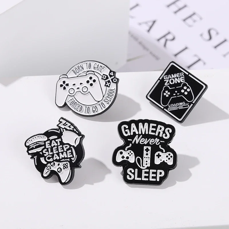 Gamer Enamel Pin Gaming Quote Brooches Video Game Player Teen Boys Hat Shirt Metal Badges Gift for Geeks-n-Gamers Wholesale