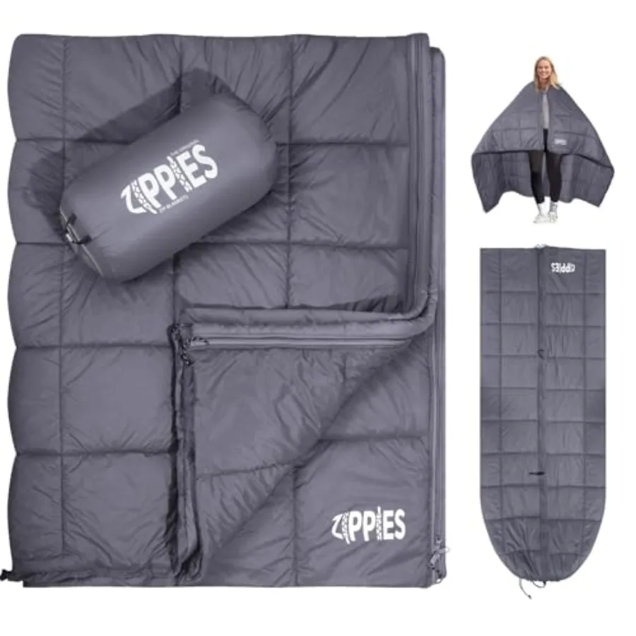 

3M Thinsulate Insulation Puffy Camping Blanket for Cold Weather Queen Size Warm Camping Quilt with Zipper Waterproof Outdoor Sl