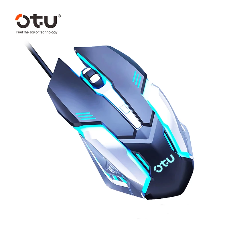 

OTU Cool Colorful Ergonomic Wired Gaming Mouse RGB Mute Mouse Backlit 3600dpi USB Mechanical Mause for PC Laptop Computer Gamer