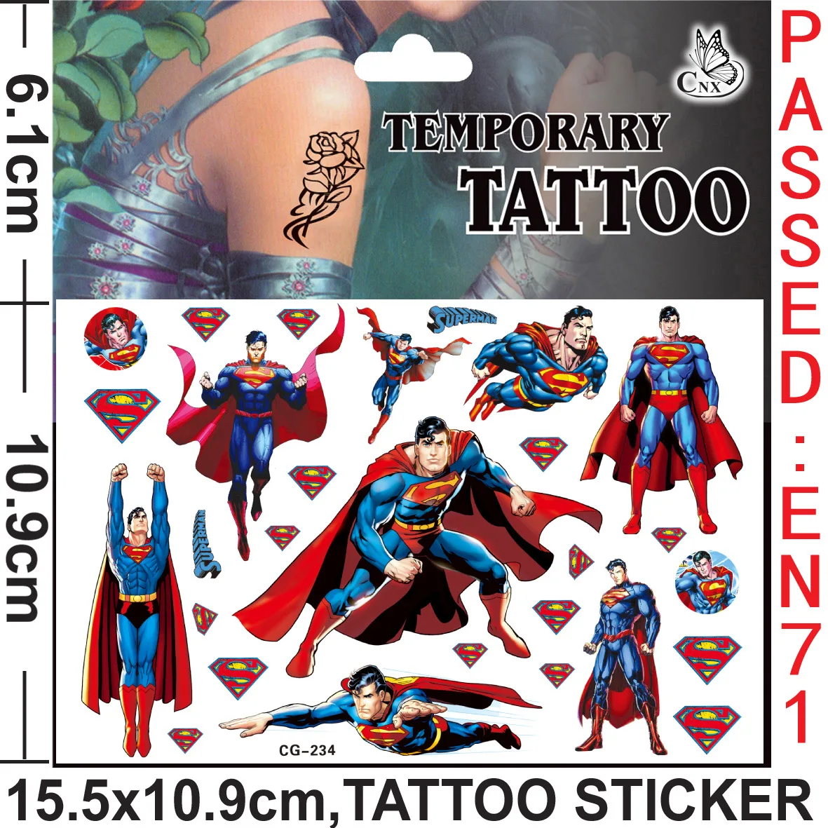 One Piece Superman BatmanTheme Party Bracelet Decoration Tattoo Stickers Birthday Party Decoration Stickers Pack Toy for Boys