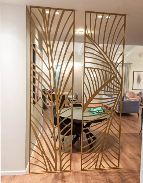 Elegant Stainless Steel Laser Cut Metal Room Wall Panel Screen Multi-Purpose Office/Home/Hotel Room Divider with Stylish Decor