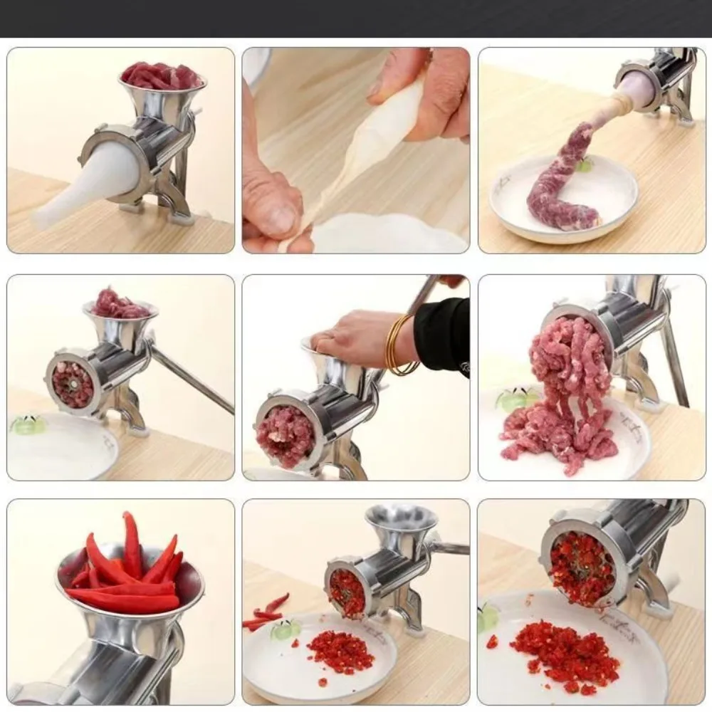 Adjustable Meat Mincer Grinder Heavy Duty Noodles Grinder Cooking Beef Sausage Pasta Maker for Kitchen Fruit Vegetable Household