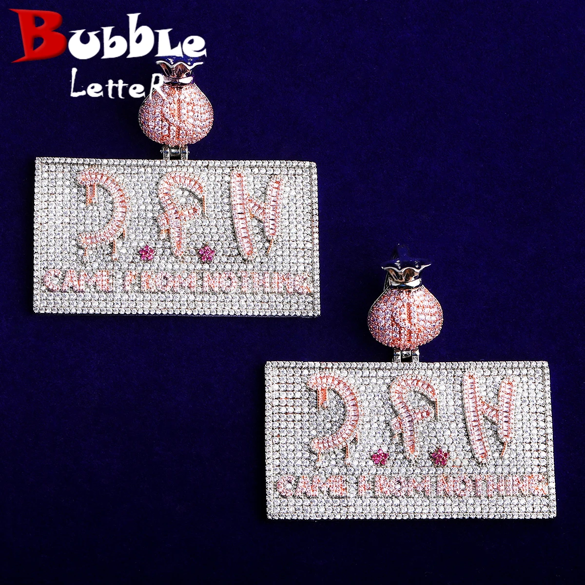 

Пузырьковая буква Iced Out Game From Nothing, ожерелье, кулон для мужчин, 5А, медный цирконий, ювелирные изделия в стиле хип-хоп