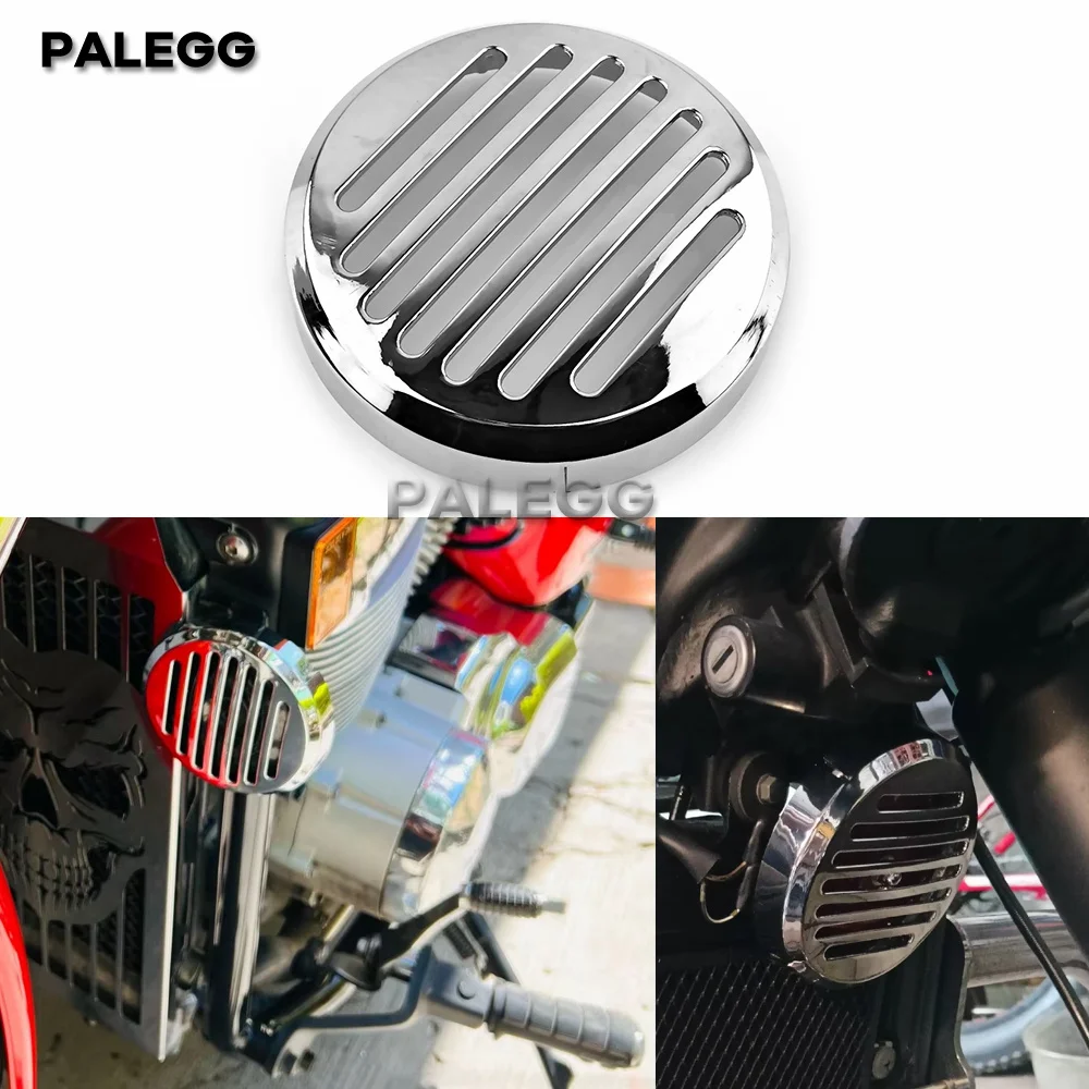 Motorrad 3,5mm Hupe Chrom Runde Geschlitzte Gitterabdeckung Passend für Honda Shadow VT1100 /750/600 VTX1300C1800C VT VF750