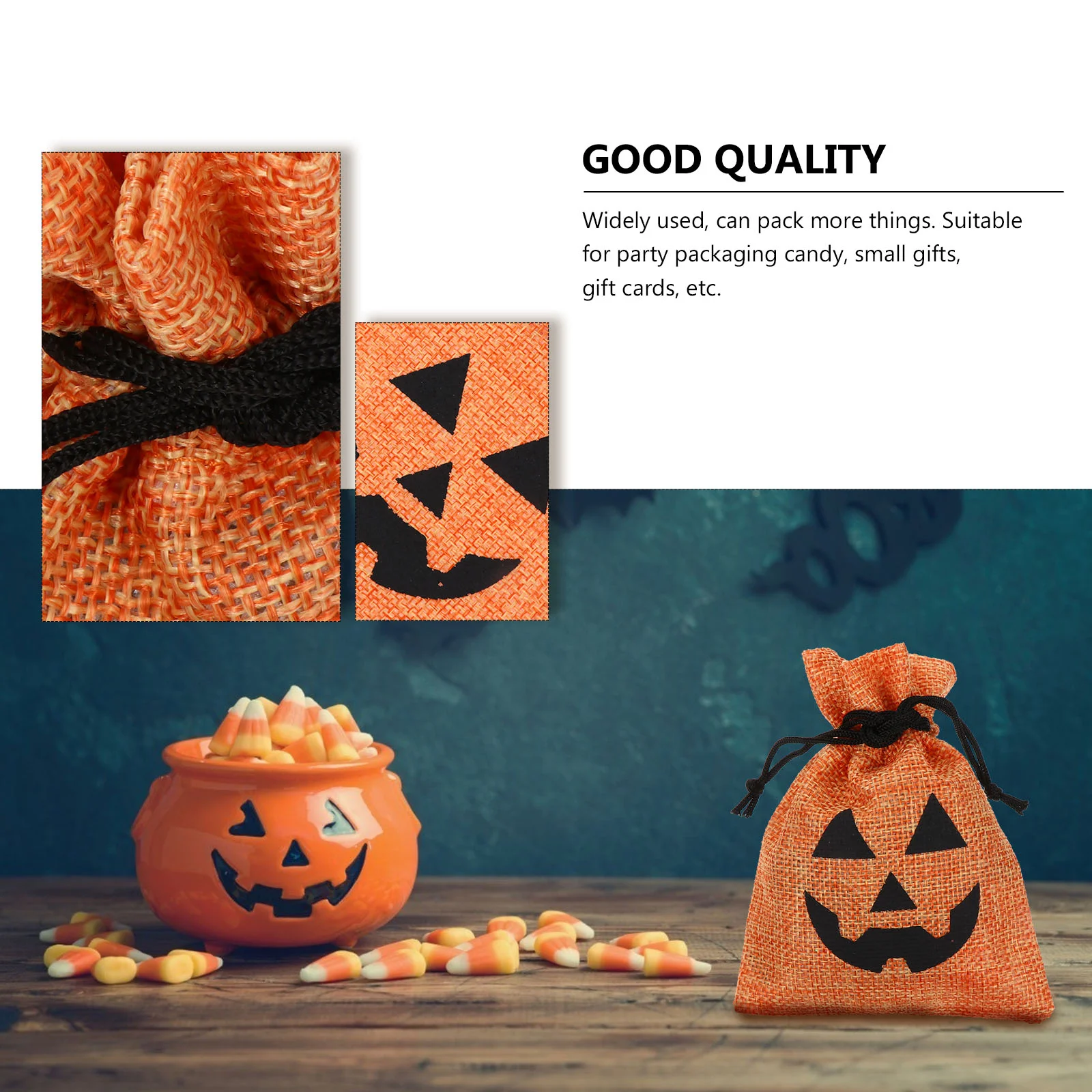 25 Pcs Trick Candy Bag Christmas Goodie Halloween Bags Orange Wrapping Baby Snacks