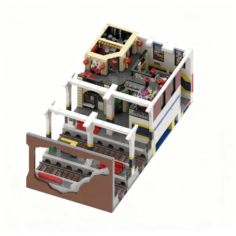 2780pcs MOC Underground Station Module #1 City Model Building Blocks DIY Display Art Collection Assemble Education Craft 3D
