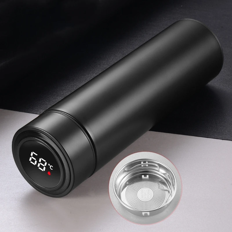 

500ml Tea Infuser Thermoses Water Bottle Portable Travel Mug with Smart LCD Touch Screen Keep Hot Or Cold Coffee Tool