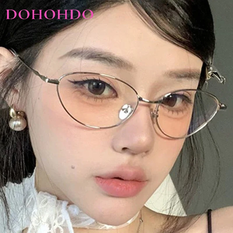 

Trendy Luxury Brand Designers Metal Cat Eye Blue Light Blocking Glasses Women Men Optical Spectacle Computer Eyeglasses Ladies