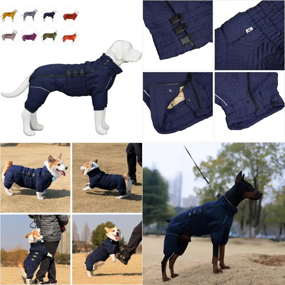 

Двухслойный водонепроницаемый ветрозащитный жилет для собак с защитой 4 лап, идеально подходит для катания на коньках на открытом воздухе, доступен в темно-синем цвете для маленьких собак.