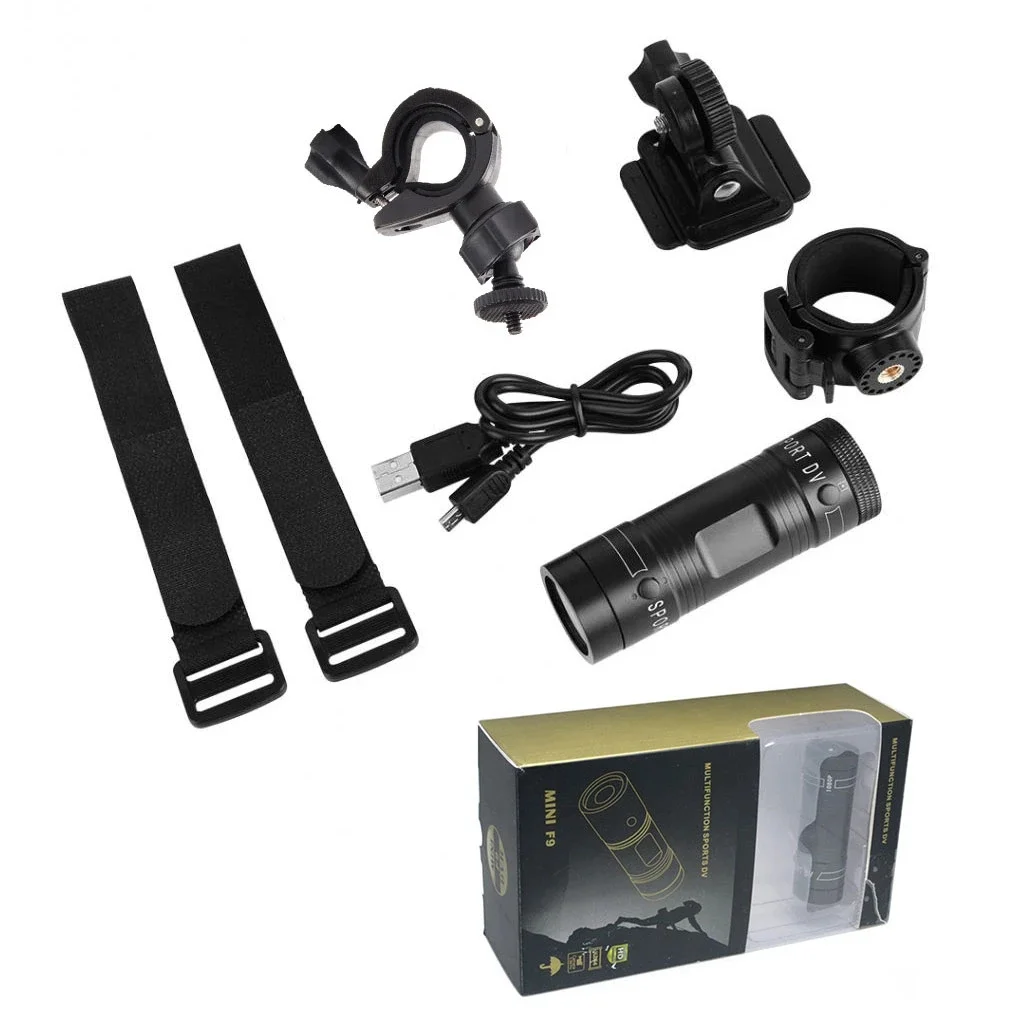 Cámara de acción F9 Full HD 1080P para casco y moto, DVR