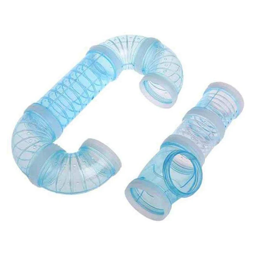 Hamster Tubes, Adventure External Pipe Set Hamster Cage Toys to Expand Space DIY Connection Tunnel Blue