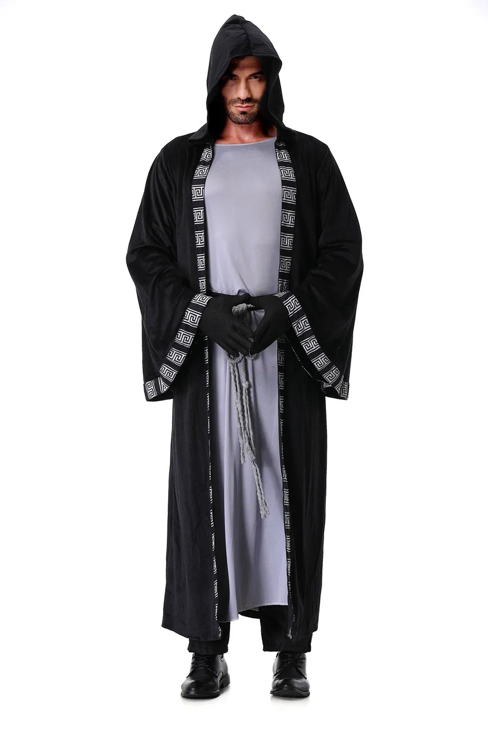 Mittelalterliche Religiöse Zauberer- und Priester-Cosplay-Roben für Halloween, Tag der Toten, Vampir-Kostüm, Karnevalsparty, Bühnenkostüm – Detail 4