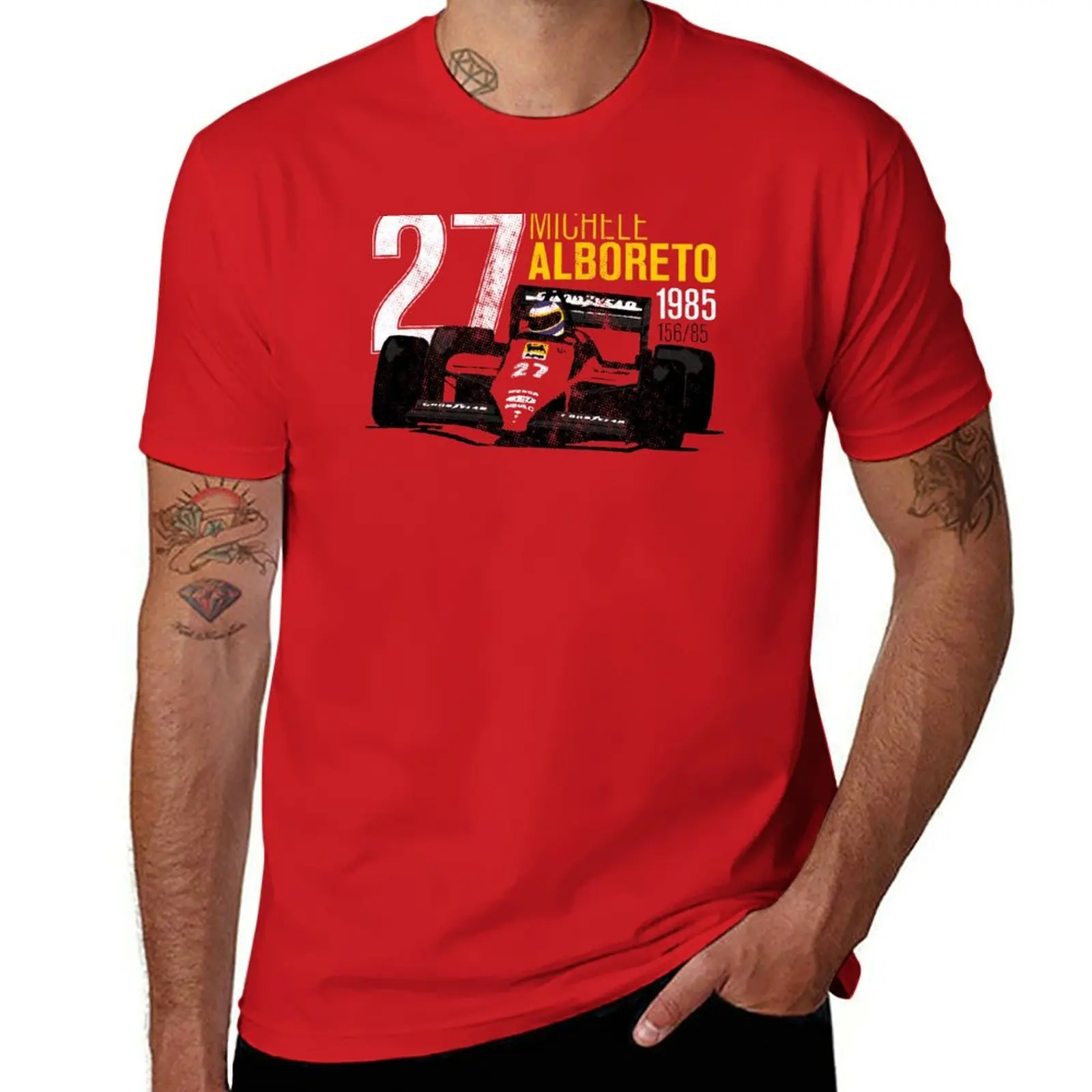 

New Michele Alboreto 1985 Tribute T-Shirt graphics t shirt kawaii clothes sweat shirts, men