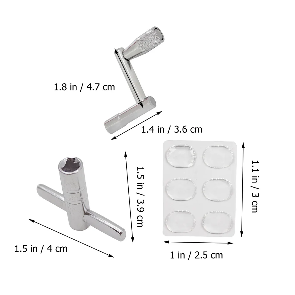 

1 Set Drum Key Tool Mute Pad Snare Bass Hi-Hat Accessories Practice Tuning Wrench Drum Set Instrument