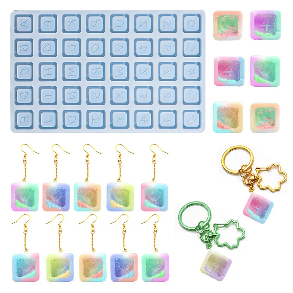 

Square Letter Number Silicone Molds Charms Pendant Epoxy Resin Alphabet Bead Mold for DIY Bracelet Jewelry Making Supplies