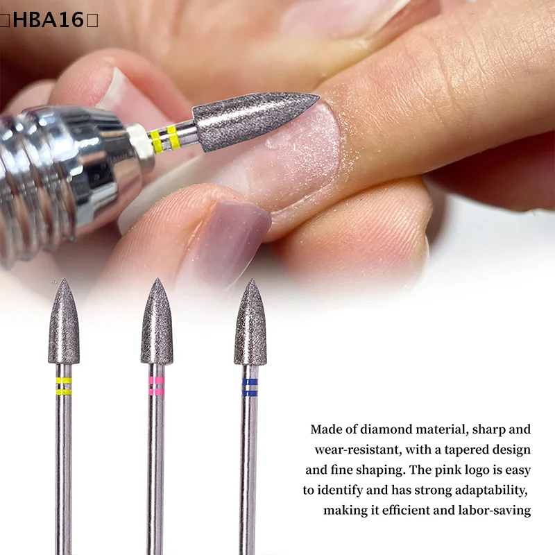 หัวเจียรเล็บทรงกรวย รุ่น HBA16 สำหรับเครื่องตะไบเล็บ ใช้สำหรับทำเล็บเท้า ทำความสะอาดหนังกำพร้า ตะไบเล็บ ขัดเจล ล้างเจล และทำเล็บ