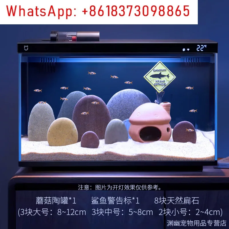 Millet fish tank landscaping package, pebbles, colored stones, evasive house decoration, simulated aquatic plants
