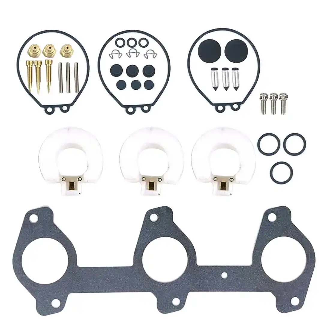 6H3-W0093-00 Marine Boat Carburetor Rebuild Repair Kit Fit for Yamaha 2-Stroke 60HP 70HP Outboard Engine 6H3-W0093-03