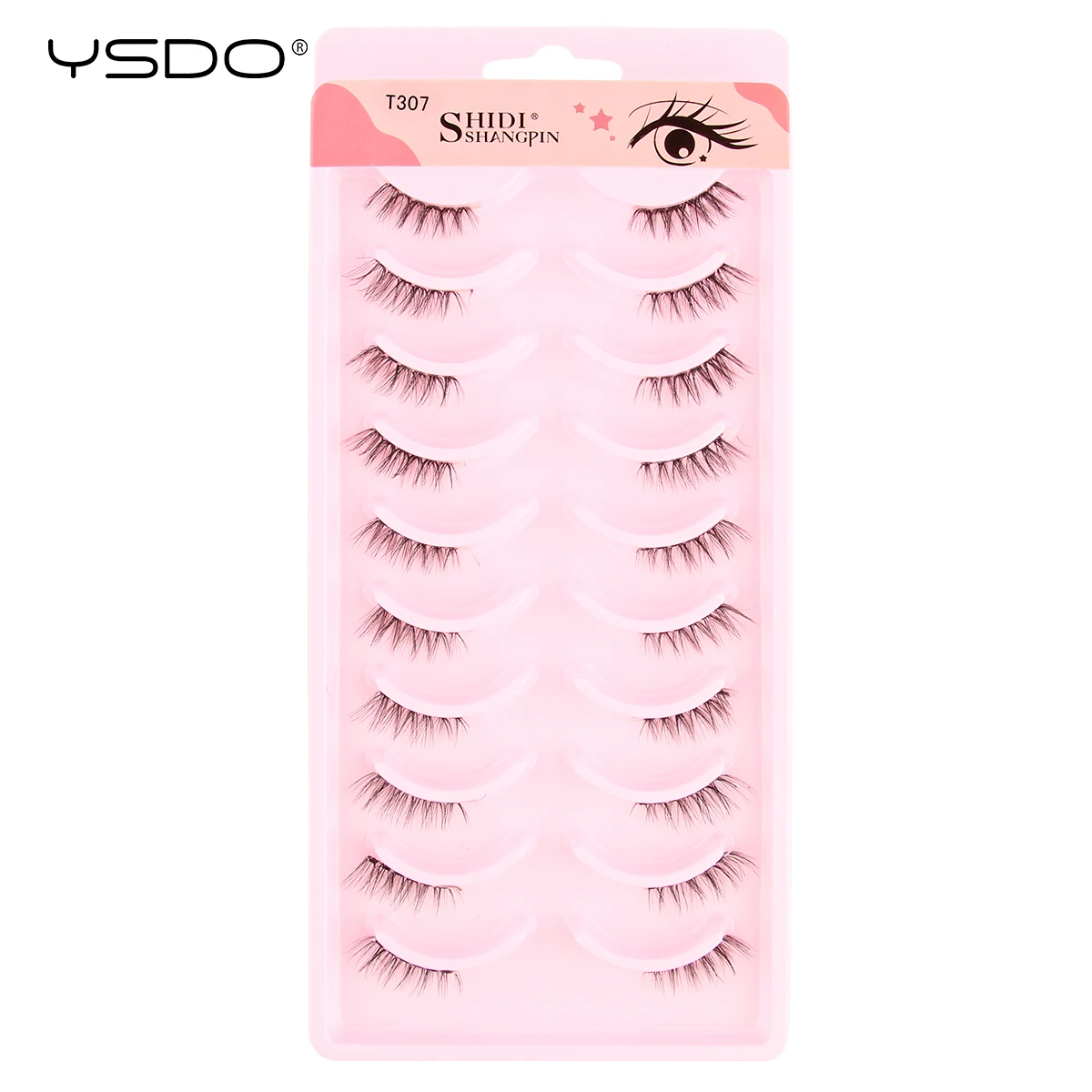 YSDO 5/10 Half Lashes Fluffy Faux 3D Mink False Eyelashes Reusable Make Up Natural Long Wispy Fake Lashes Maquillaje Cils