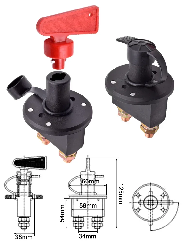 12V 24V DC Auto Batterie Trennen Cut Off Schalter 400A Trennschalter Isolator Töten Wichtigsten Power Drehschlüssel Schalter für Lkw Boot