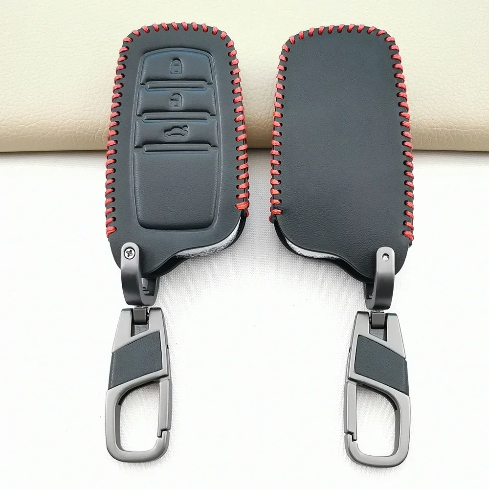 

Leather Car Remote Key Case Cover for Toyota RAV4 Crown Hilux Fortuner Camry Land Cruiser Prado Protect Shell Fob Accessories