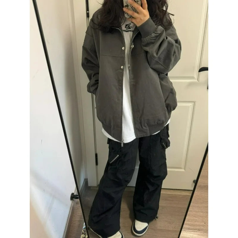 

Мужская куртка-бомбер American Street Vibe Heavy Du Waed: Новая весенняя рабочая одежда, универсальная верхняя одежда в стиле High Street