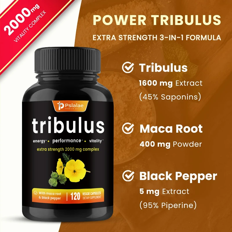 Tribulus Terrestris Extract Capsules for Men & Women - Supports Energy, Mood, Endurance and Athletic Performance